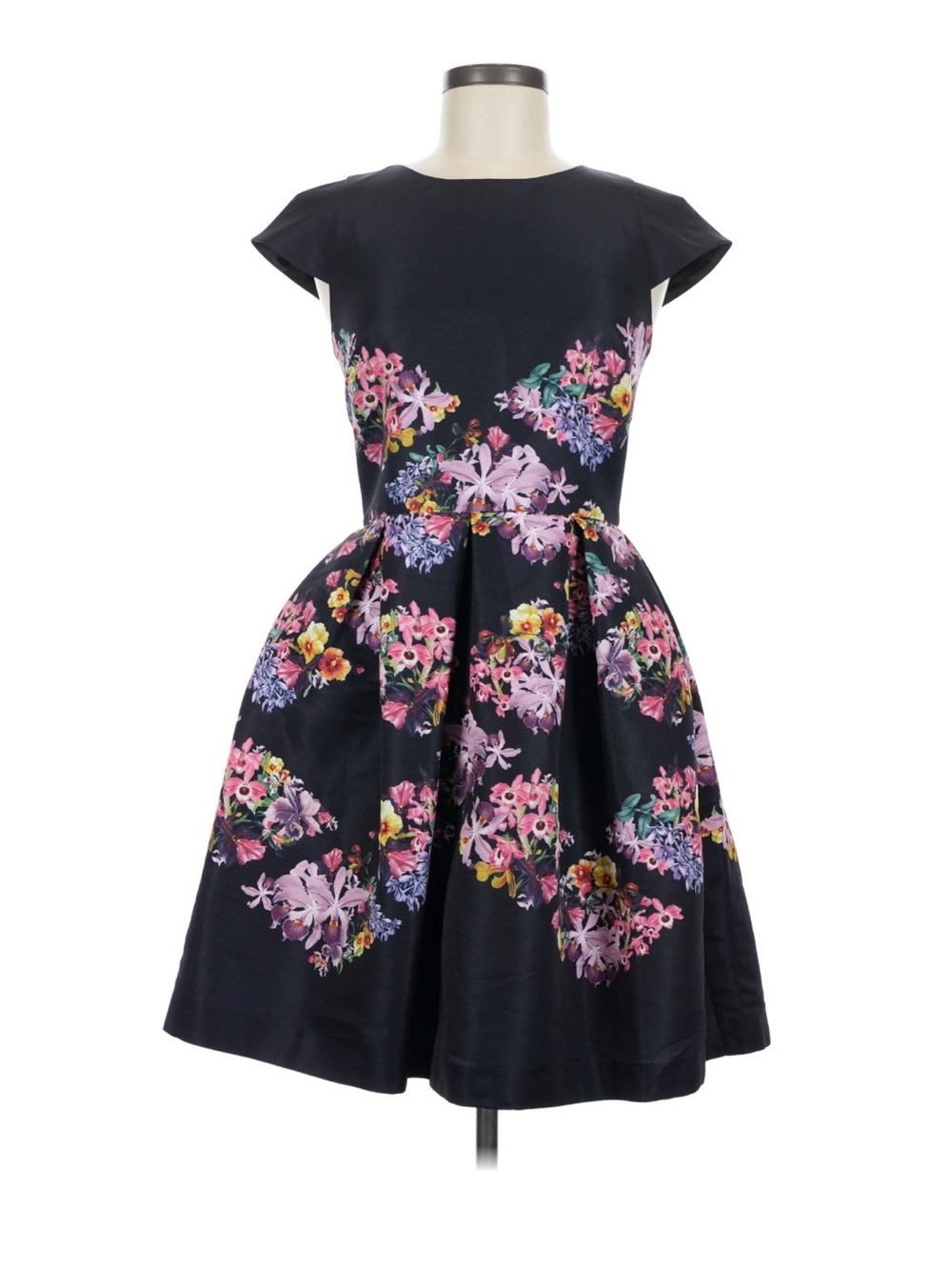 Ted Baker London Navy Floral Fit & Flare Mini Dress
